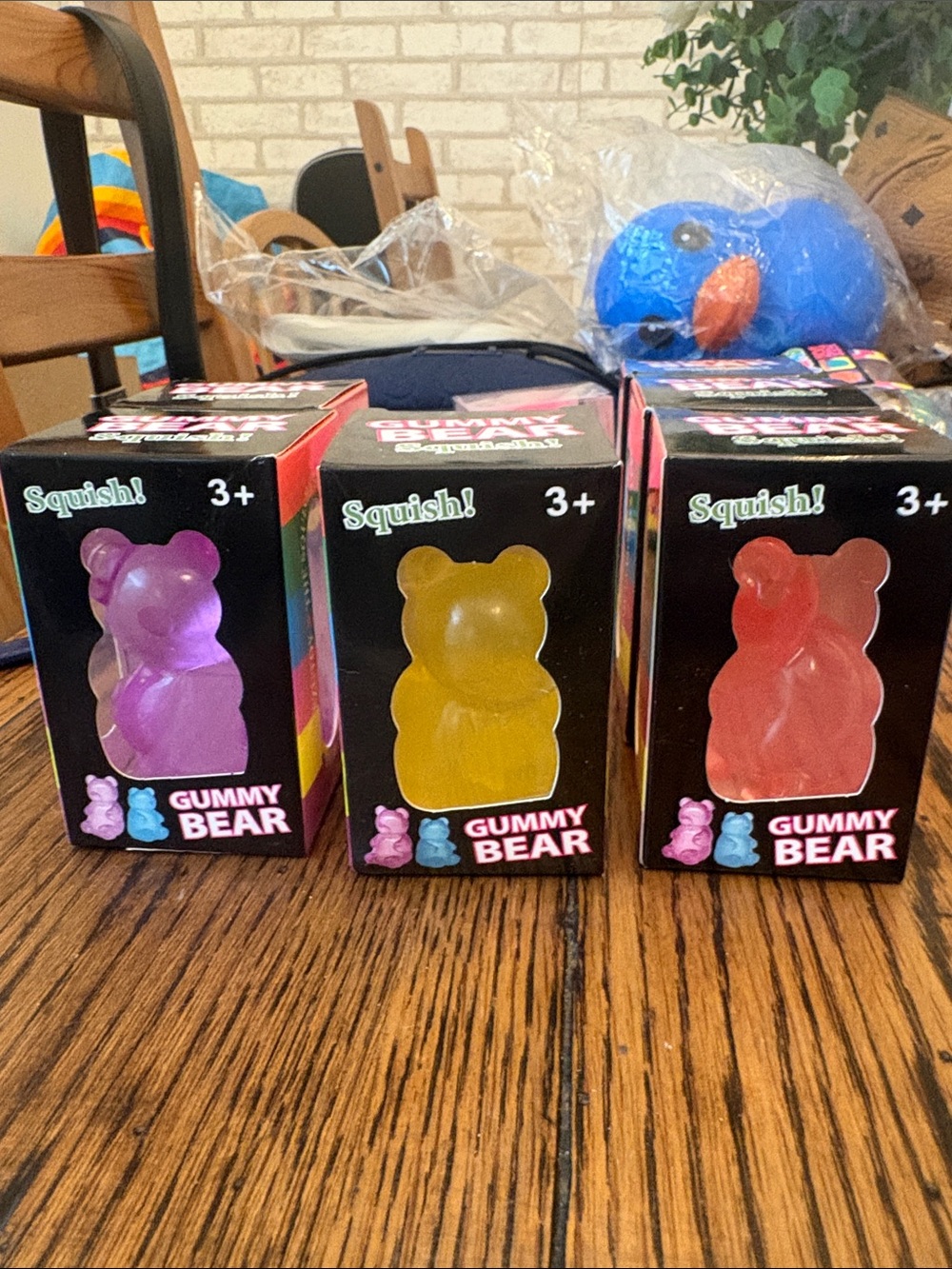 NIB- SQUISH Gummy Bear SQUISHIES Toy - Purple, Yellow & Pink $8 each FIRM SALE